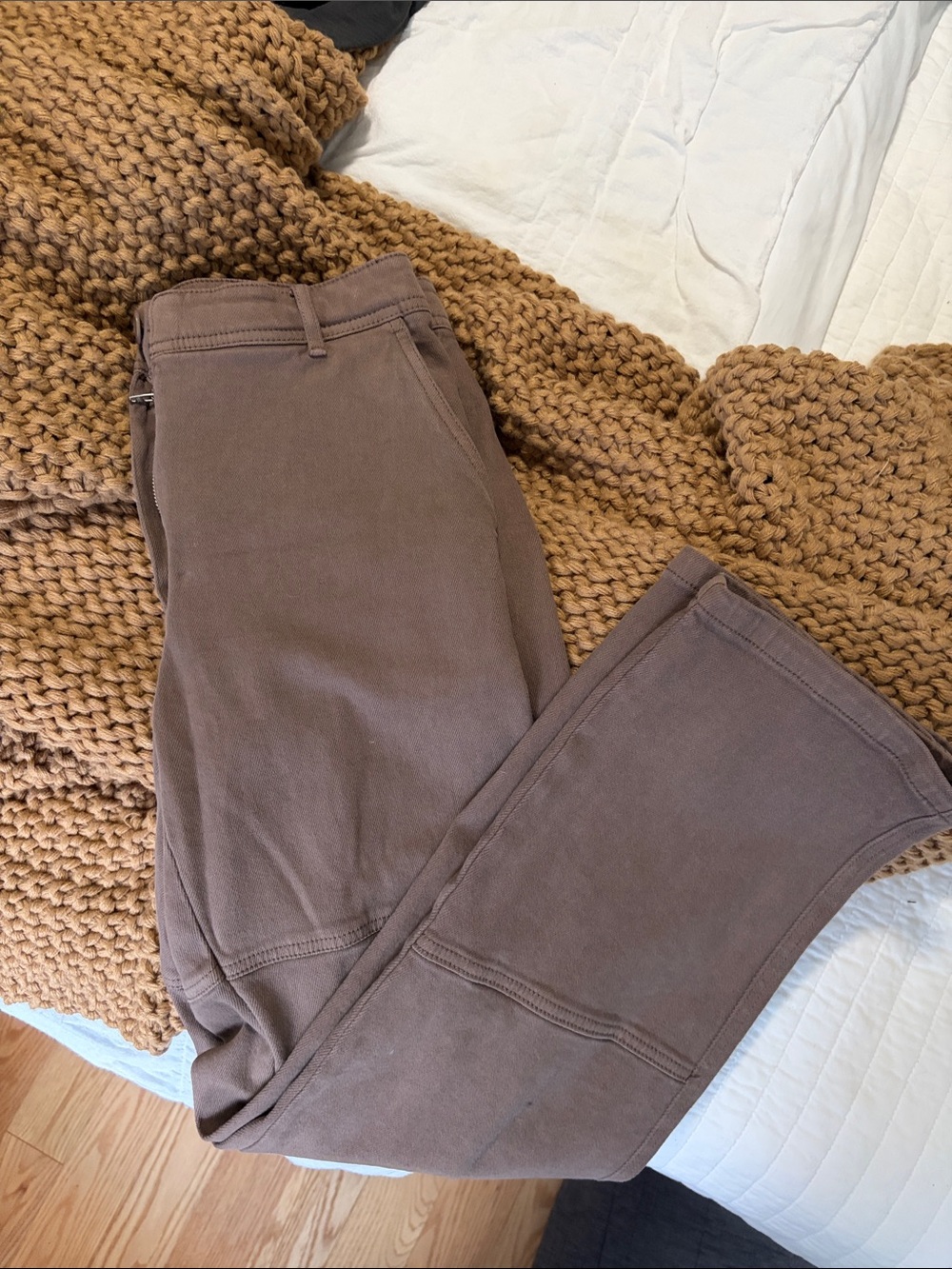 Wilfred Free Taupe Wide-Leg Pants